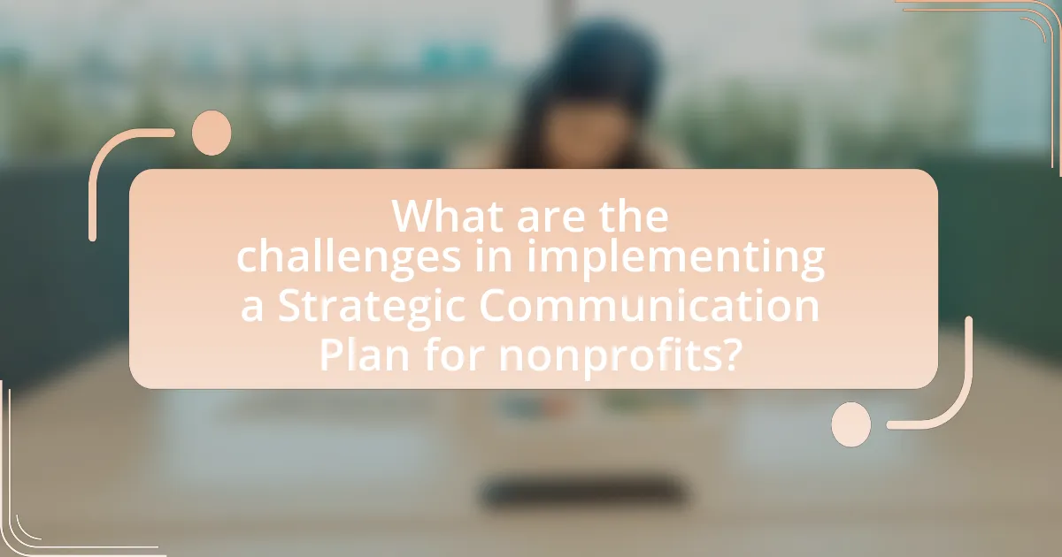 What are the challenges in implementing a Strategic Communication Plan for nonprofits?