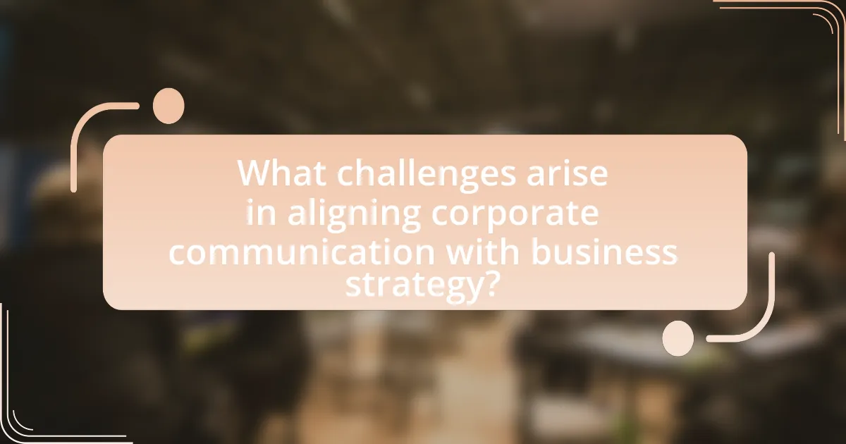 What challenges arise in aligning corporate communication with business strategy?