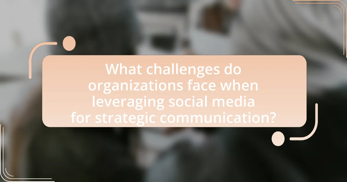 What challenges do organizations face when leveraging social media for strategic communication?