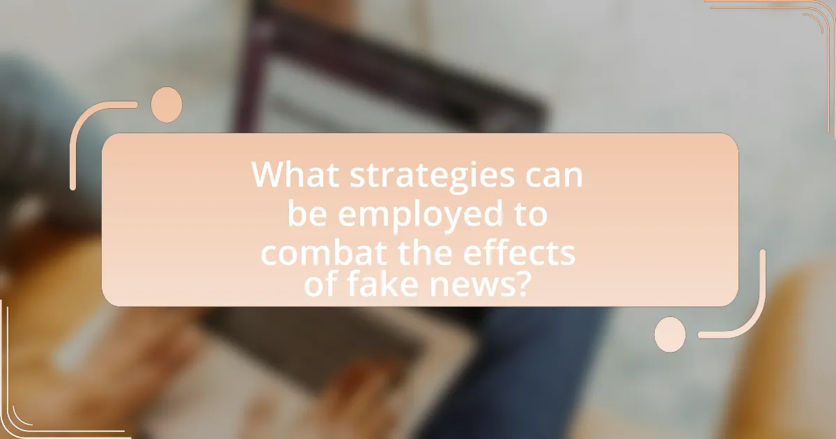 What strategies can be employed to combat the effects of fake news?