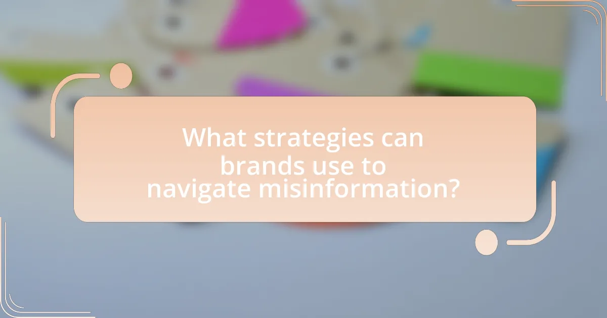 What strategies can brands use to navigate misinformation?